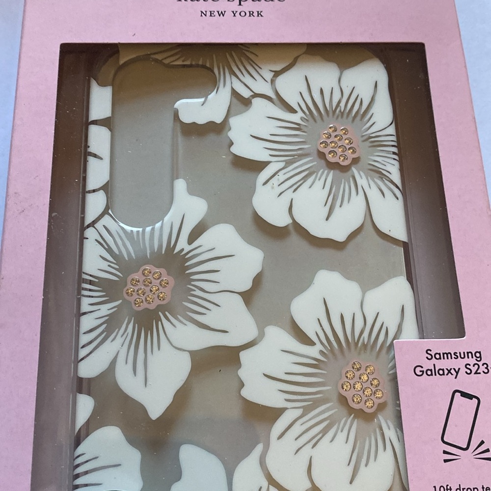 Kate Spade New York Samsung Gallaxy S23+ Elegant Bow Hollyhock Floral Case, NEW - Picture 2 of 5